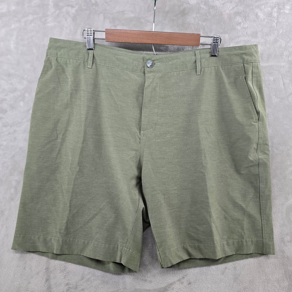 Faherty All Day Shorts Mens 40 Green Flat Front‎ Hybrid Performance Casual